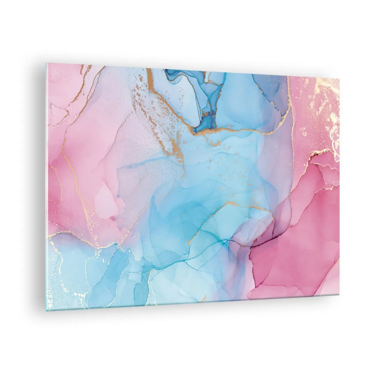 Billede på glas - Møde og interpenetration - 70x50cm - Møde og gennemtrængning - Moderne vægdekoration til stue og soveværelse ARTTOR