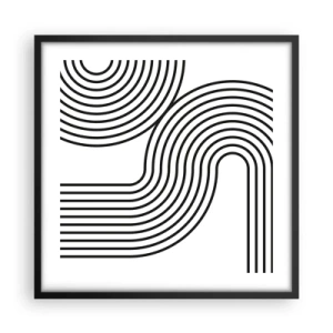 Plakat i sort ramme - På en kurve - 50x50 cm