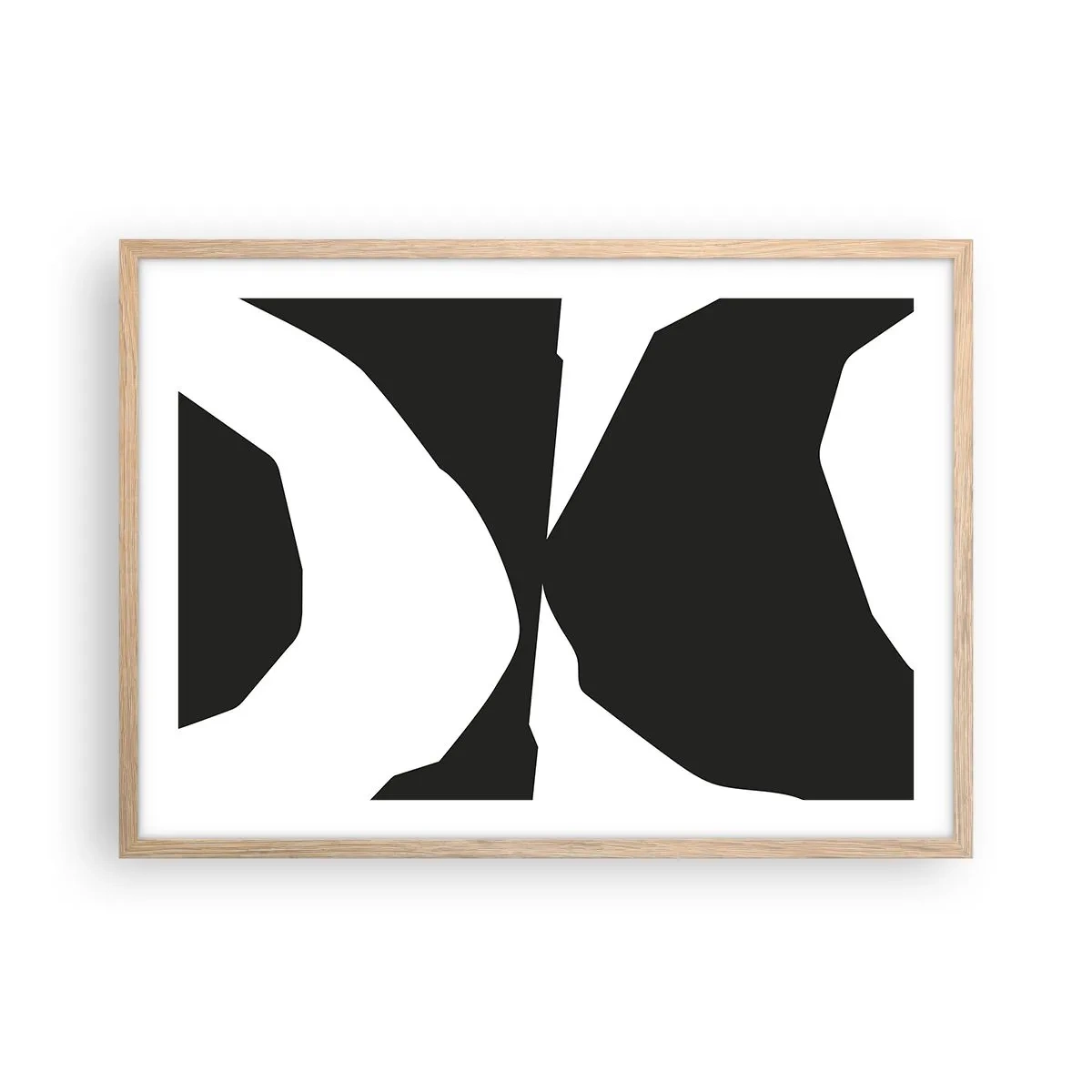 Plakat i ramme af lyst egetræ - Positiv-negativ - 70x50 cm