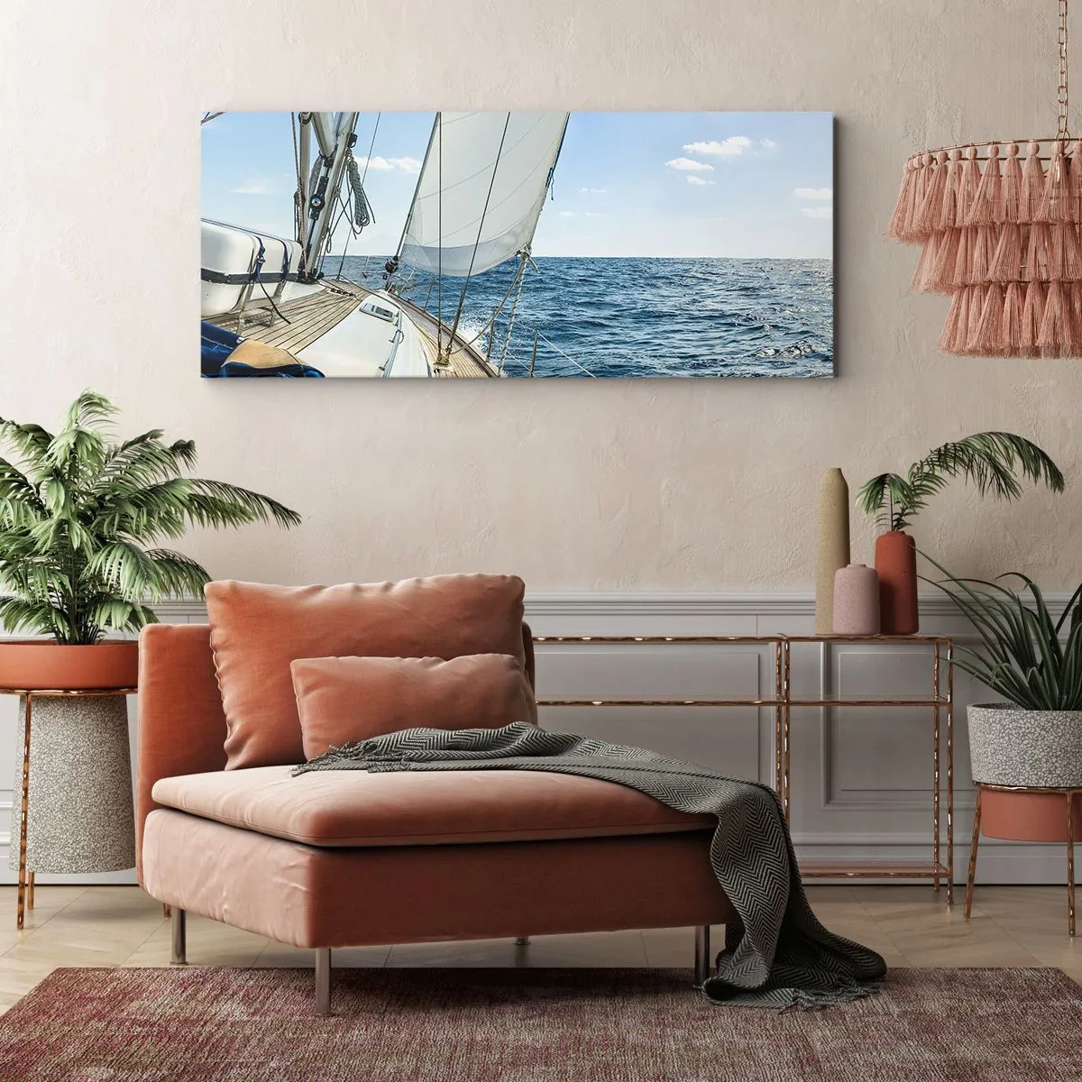 Lærredstryk - Billede på lærred - Ahoj , eventyr - 100x40 cm
