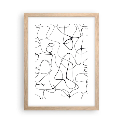 Plakat i ramme af lyst egetræ - Livets veje, skæbnens omskiftelser - 30x40 cm