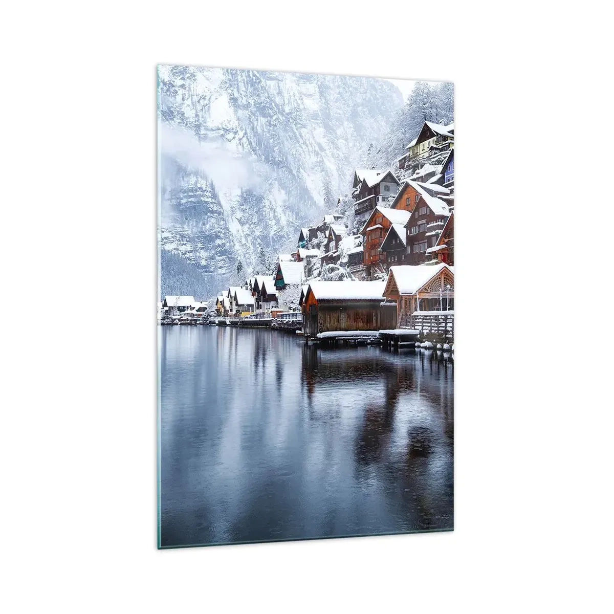 Billede på glas - I en vinterdekoration - 70x100 cm