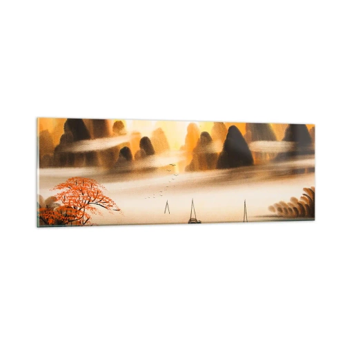 Billede på glas - Længere væk end det fjerne Østen - 90x30 cm