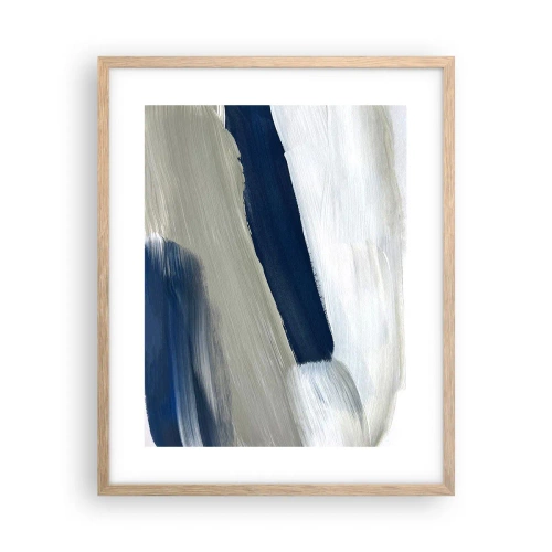 Plakat i ramme af lyst egetræ - Møde med det hvide - 40x50 cm