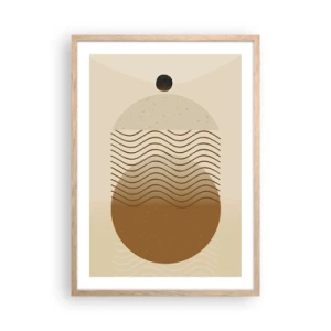 Plakat i ramme af lyst egetræ - Om geometriske figurers oprindelse - 50x70 cm