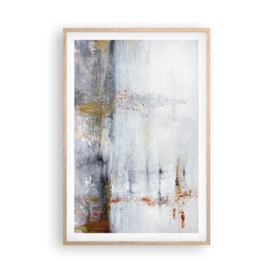 Plakat i ramme af lyst egetræ - Bag lufttæppet - 61x91 cm