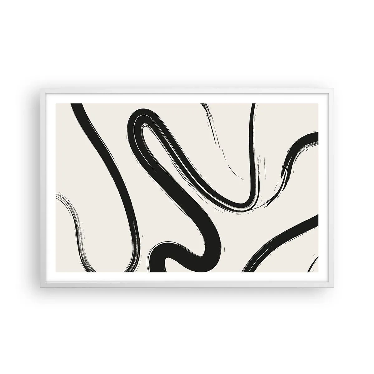 Plakat i hvid ramme - Sort og hvid fantasifuldhed - 91x61 cm