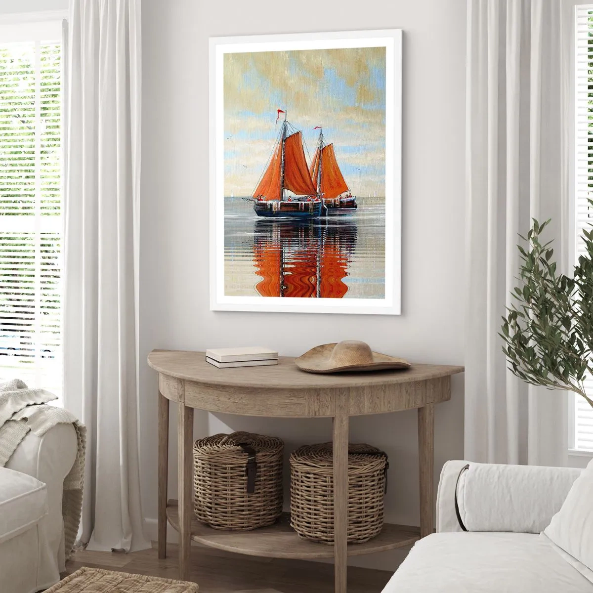 Plakat i hvid ramme - Hey, sejl, sømand.... - 70x100 cm