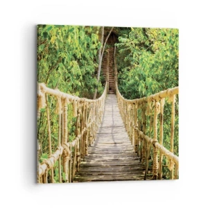 Lærredstryk - Billede på lærred - Ophængt i grønt - 70x70 cm