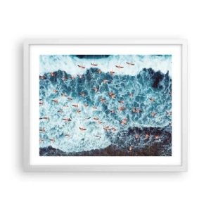 Plakat i hvid ramme - Parade ved havet - 50x40 cm