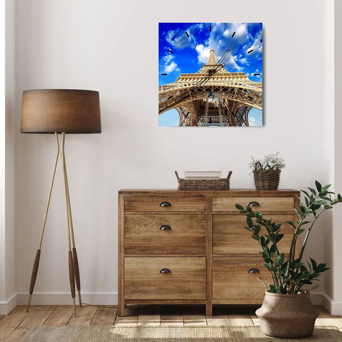 Vægur, Uret - Række ud efter himlen og skyerne - 40x40 cm