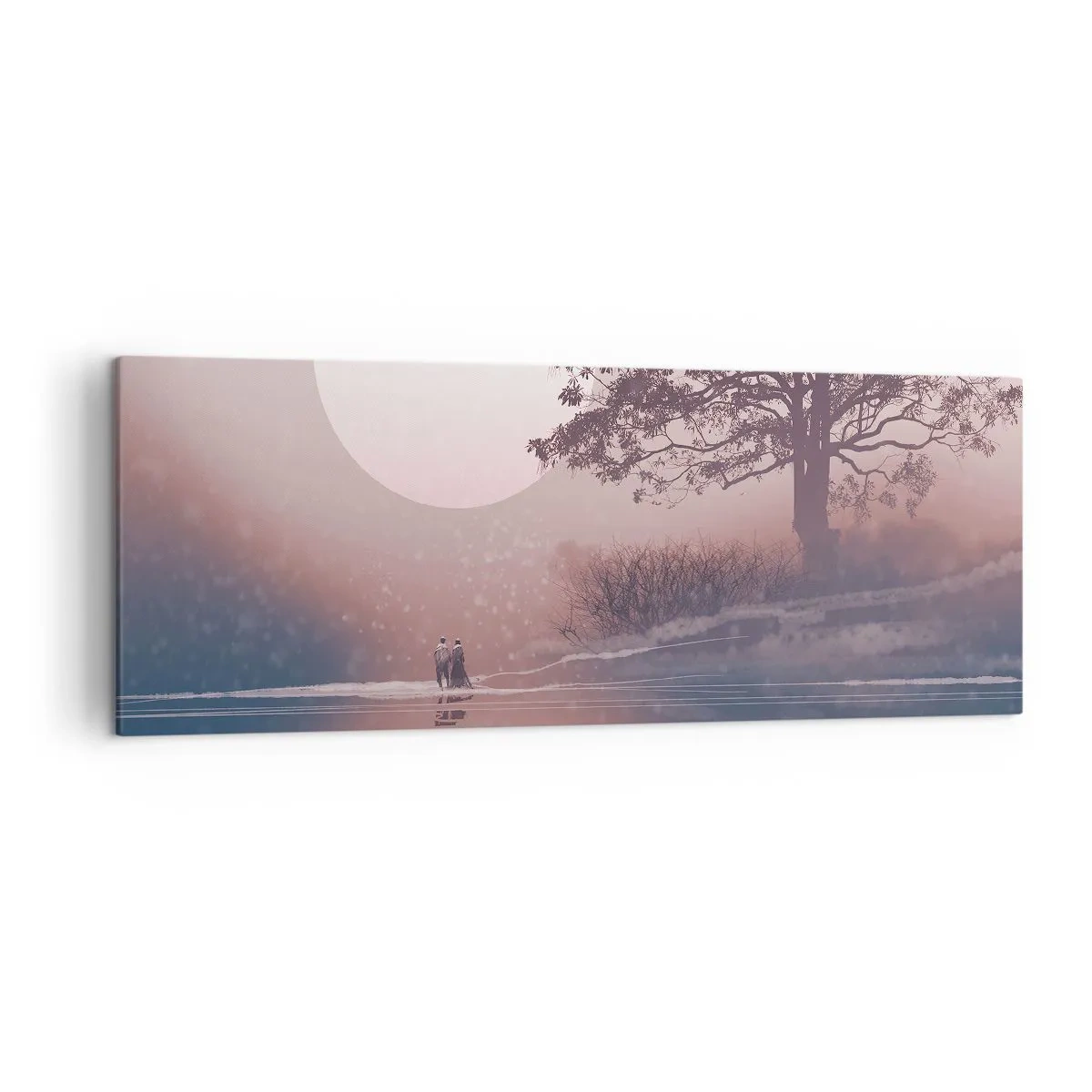 Lærredstryk - Billede på lærred - Natlige mærkværdigheder - 140x50 cm