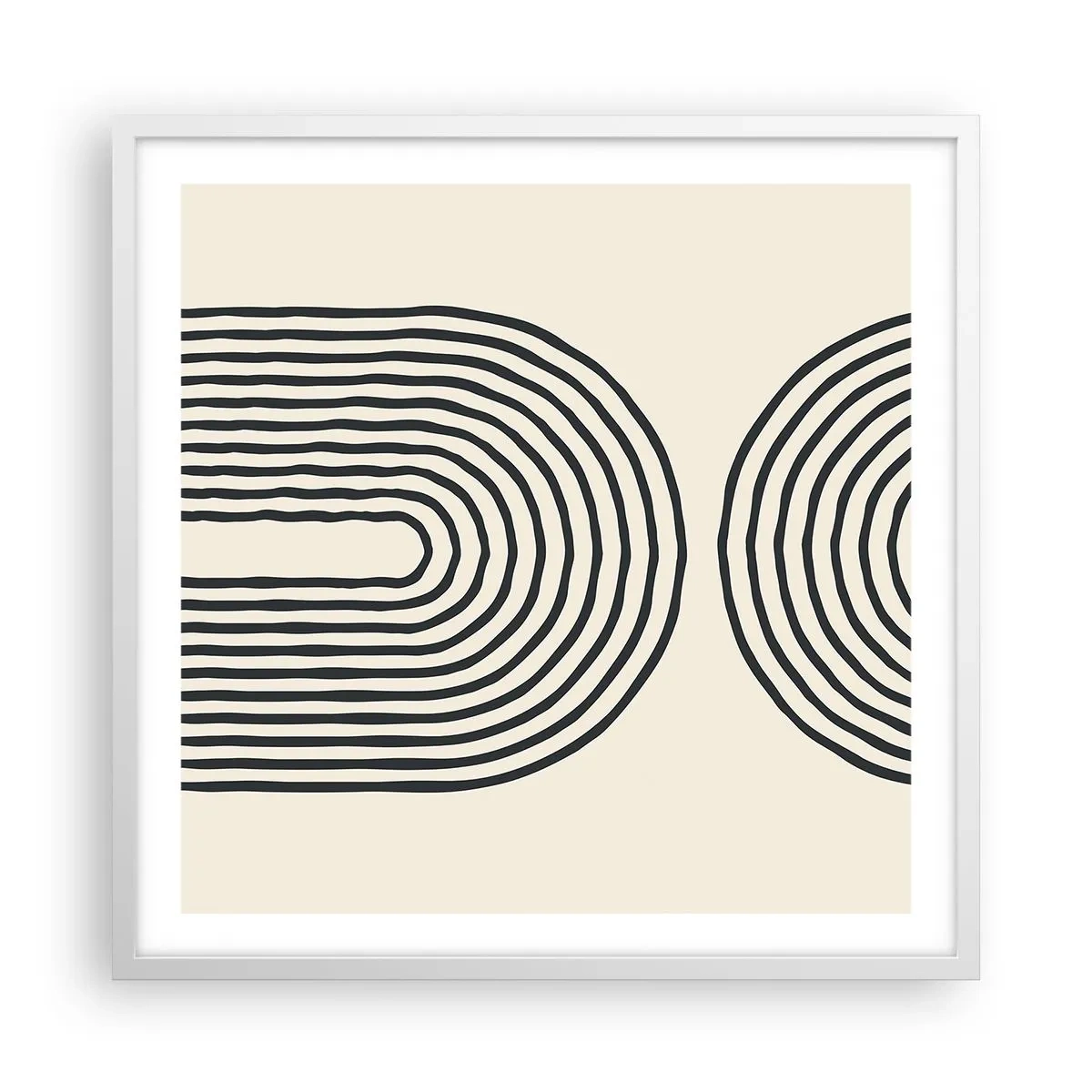 Plakat i hvid ramme - Kommer snart... - 60x60 cm