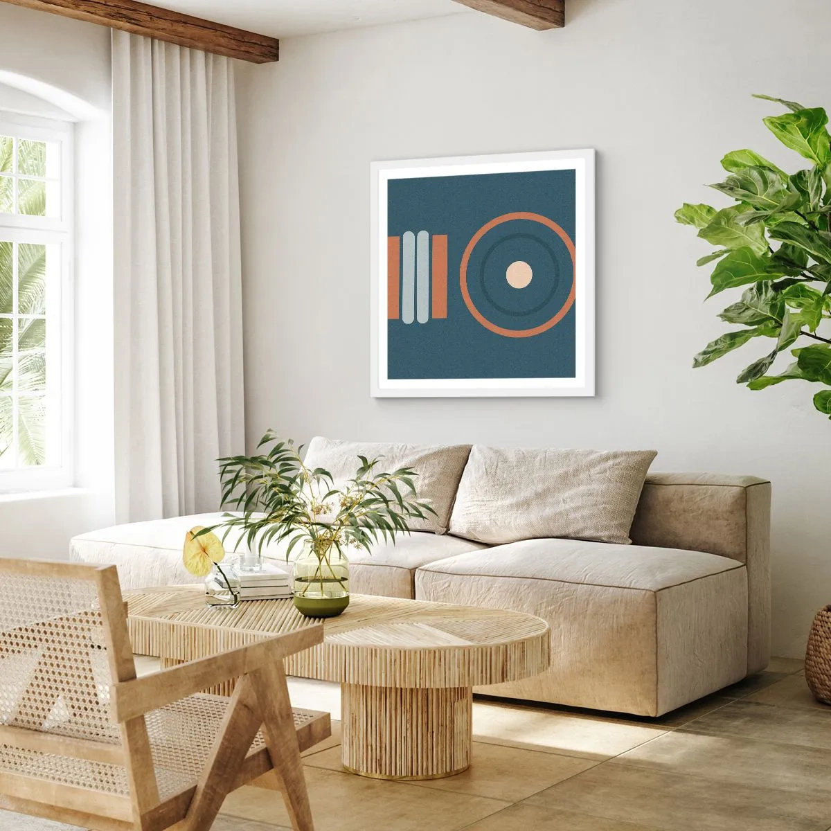 Plakat i hvid ramme - Essensen af tingene - 50x50 cm