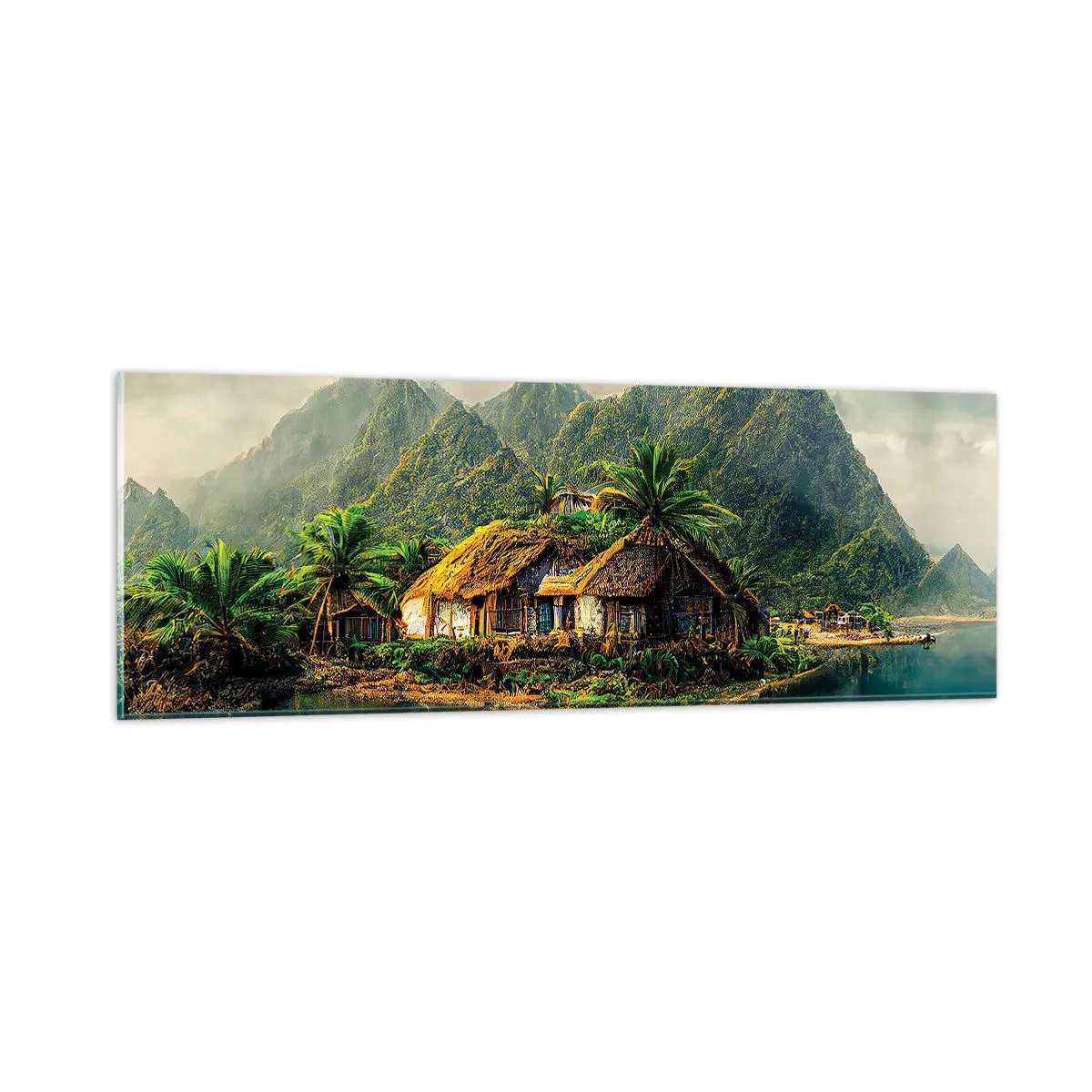 Billede på glas - Tropisk paradis - 90x30 cm