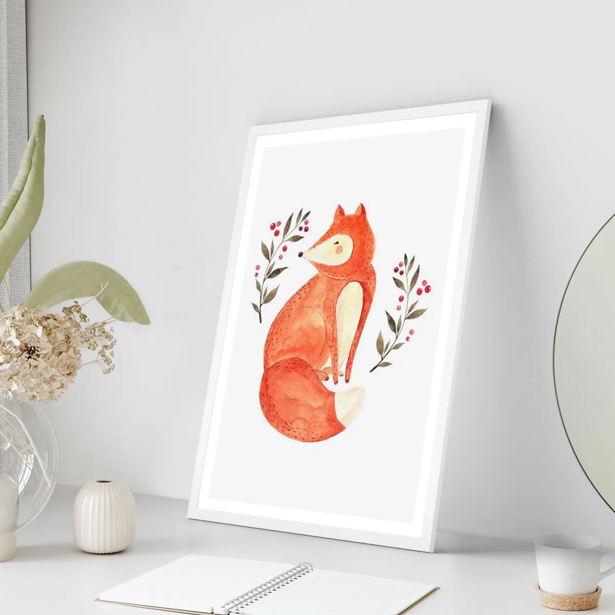 Plakat i hvid ramme - Lille rødhåret - 40x50 cm