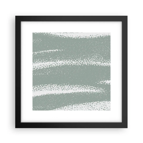 Plakat i sort ramme - Abstraktion i vinterstemning - 30x30 cm