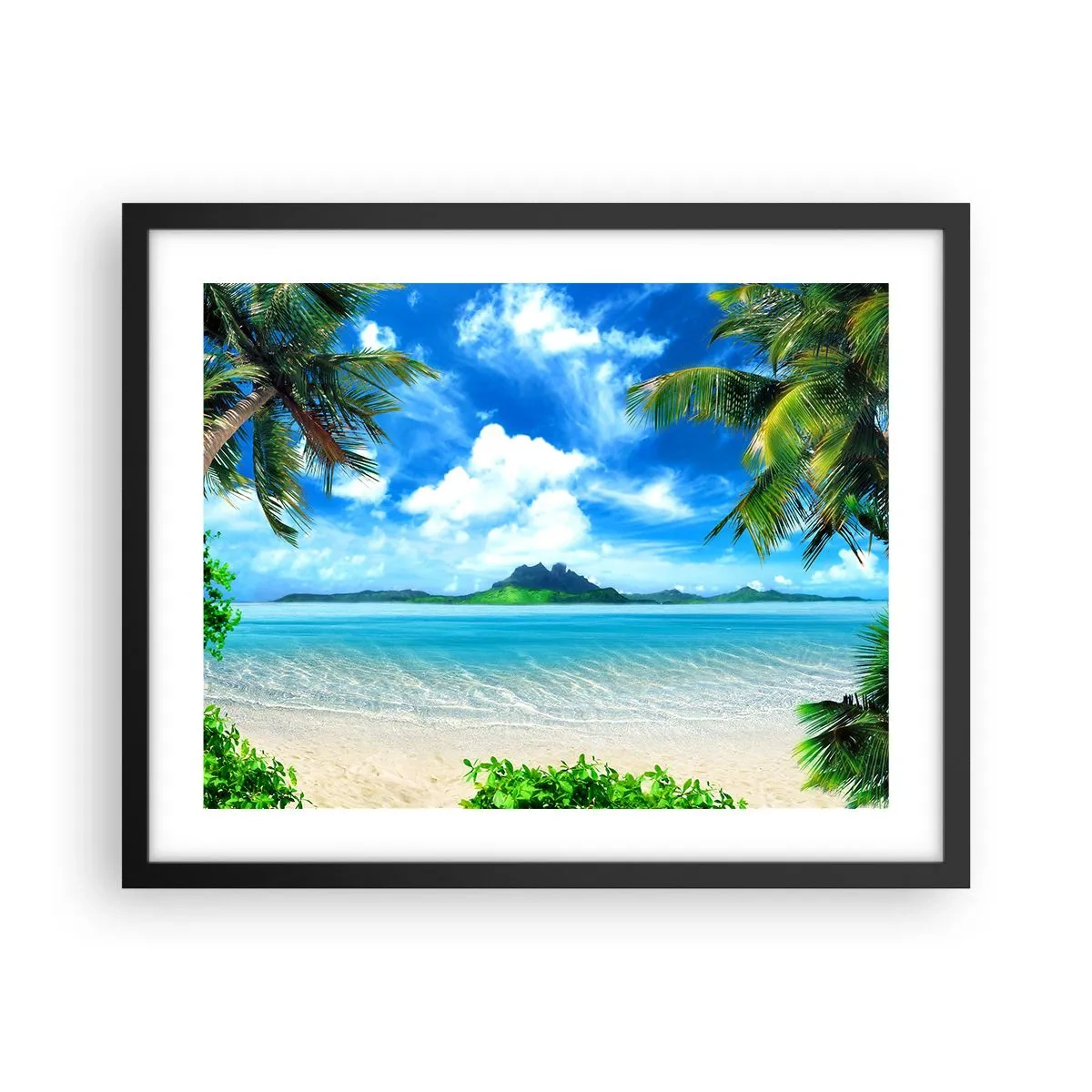 Plakat i sort ramme - Azur i troperne - 50x40 cm