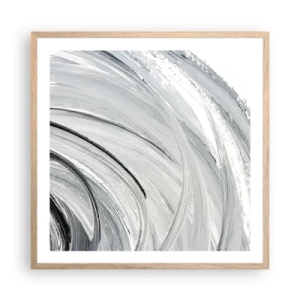 Plakat i ramme af lyst egetræ - Orbital komposition - 60x60 cm