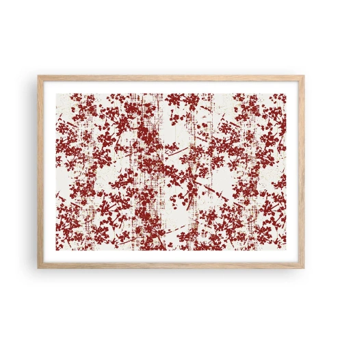 Plakat i ramme af lyst egetræ - Som en gammel percale - 70x50 cm