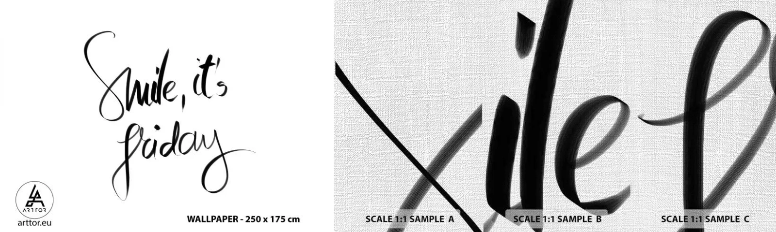 Prøve Fototapet Premium Canvas - Ægte glæde - Typografi, Bekræftelse, Maxim - 100x30 cm