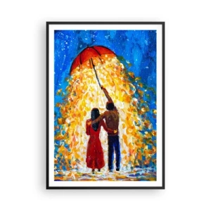 Plakat i sort ramme - Magien ved en regnfuld aften? - 70x100 cm