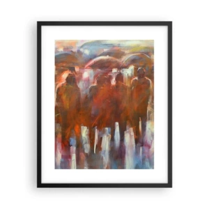 Plakat i sort ramme - Lige i regn og tåge - 40x50 cm