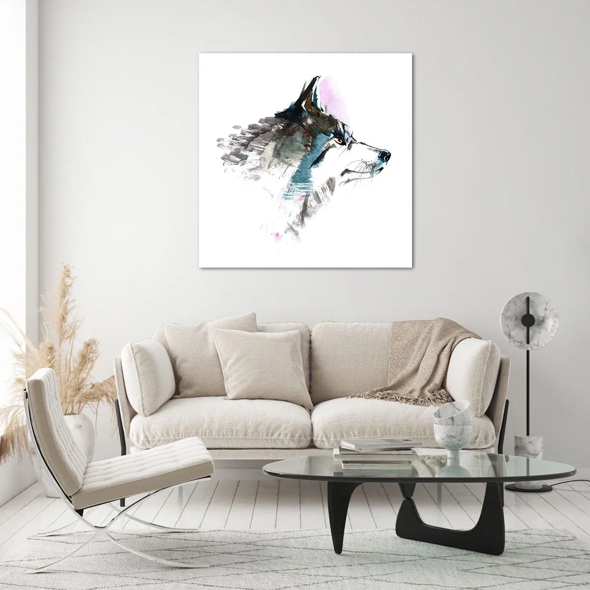 Billede på glas - Når vi taler om ulven - 70x70 cm