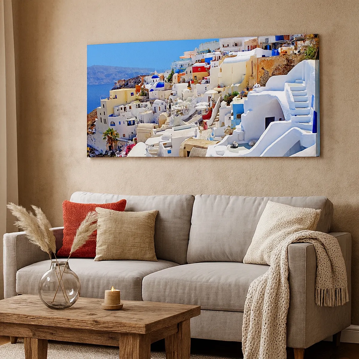 Lærredstryk - Billede på lærred - Drømme om en græsk sommer - 30x30 cm
