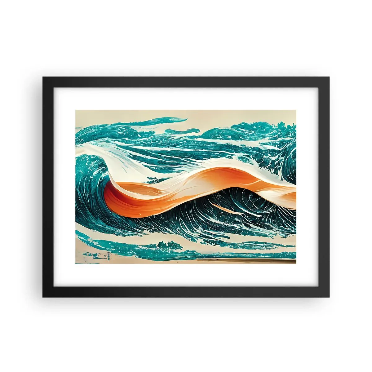 Plakat i sort ramme - Surferens drøm - 40x30 cm