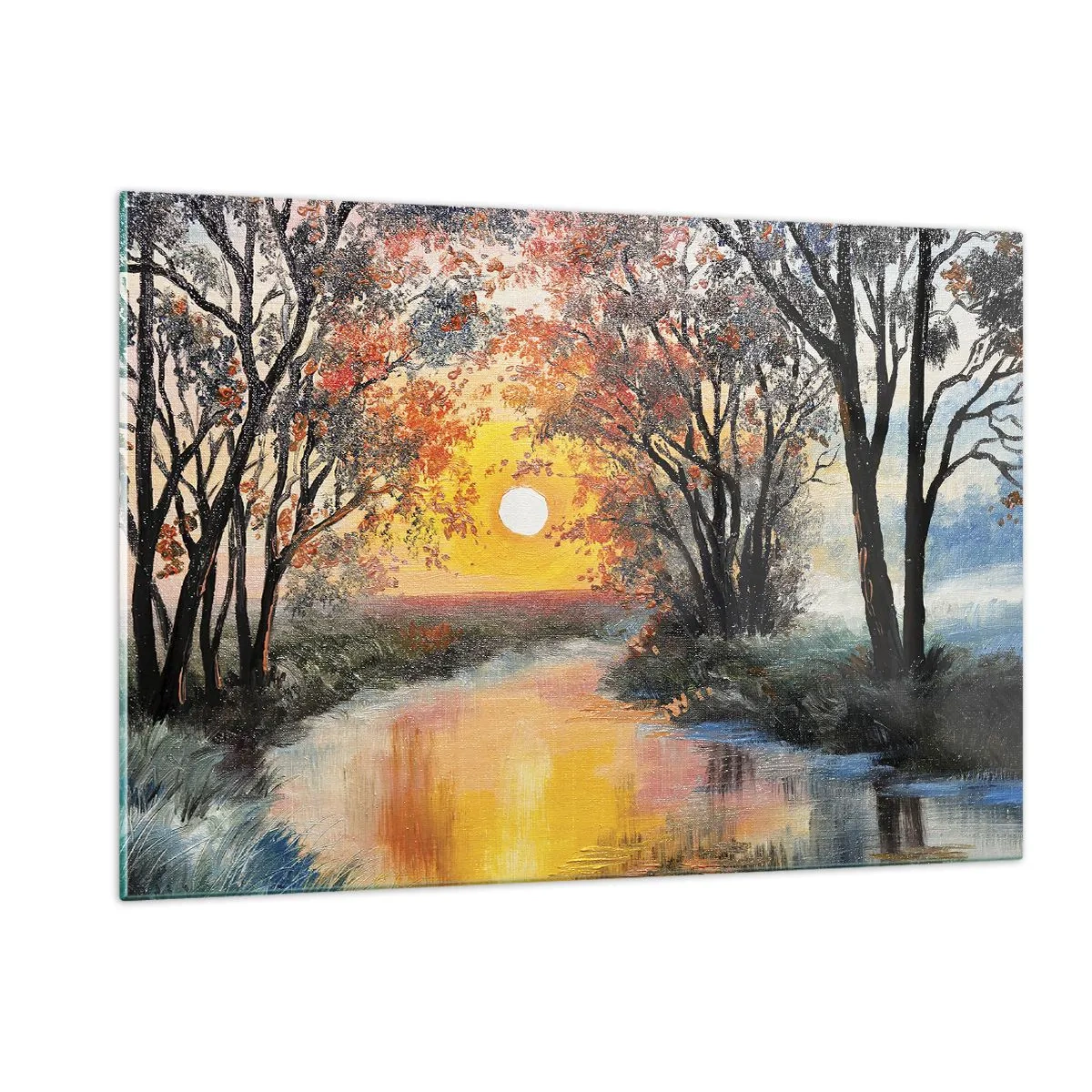 Billede på glas - Efterårs atmosfære - 120x80 cm