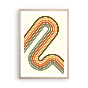 Plakat i ramme af lyst egetræ - Zigzag til destinationen - 50x70 cm