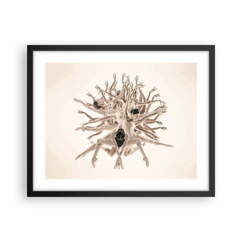 Plakat i sort ramme - Blomstrende i dans - 50x40 cm