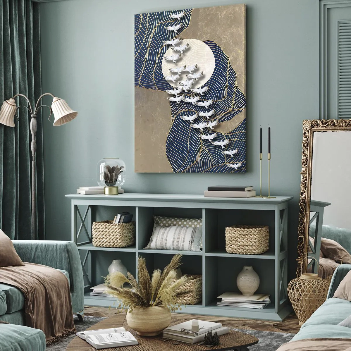 Lærredstryk - Billede på lærred - Frihed, rejselyst, fællesskab - 45x80 cm