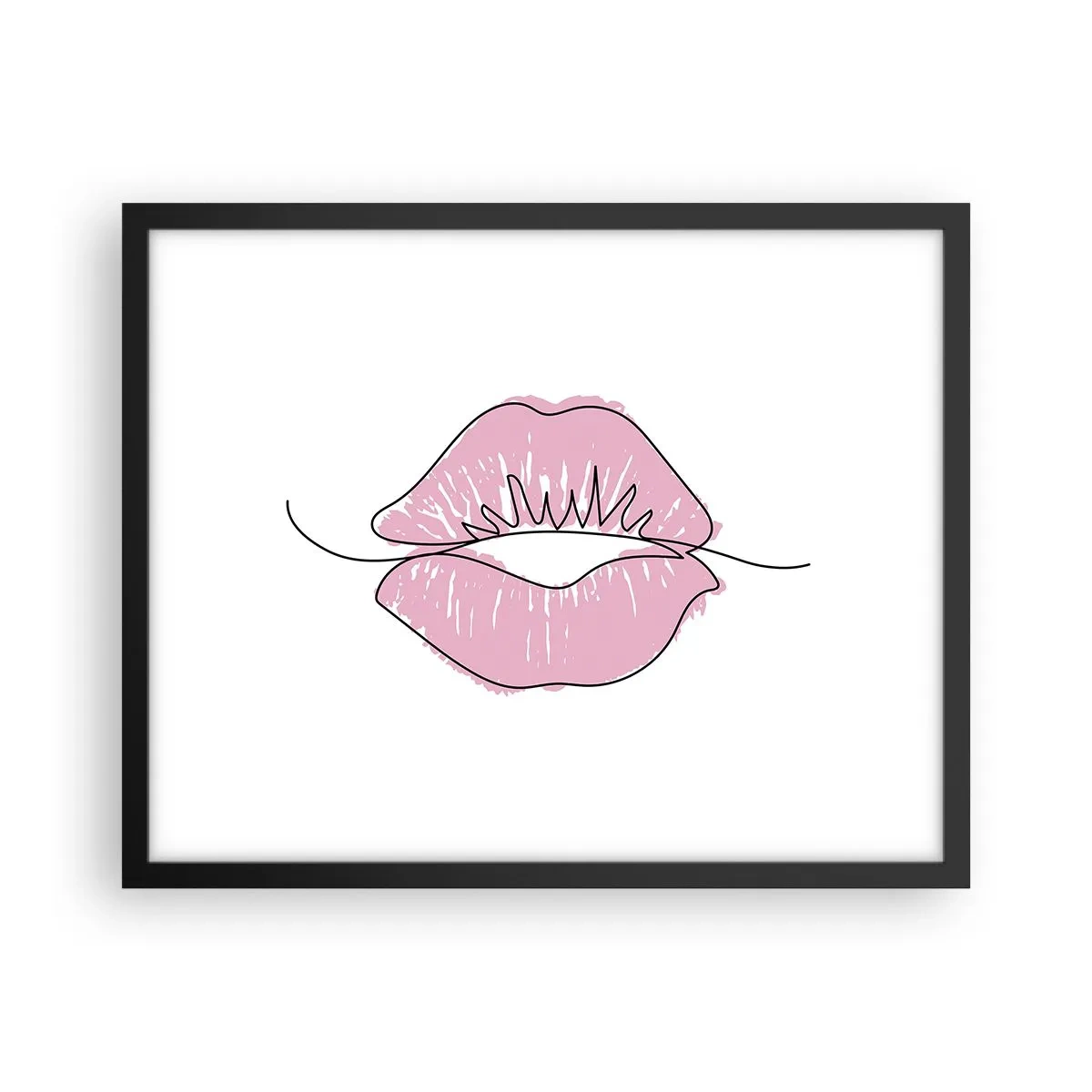 Plakat i sort ramme - Klar til at kysse? - 50x40 cm