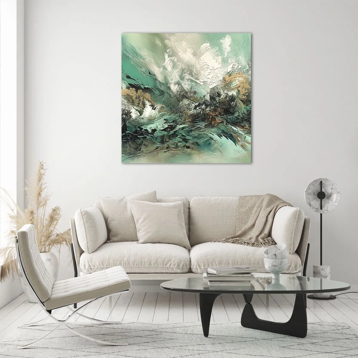 Billede på glas - Smaragdsort byld - 40x40 cm