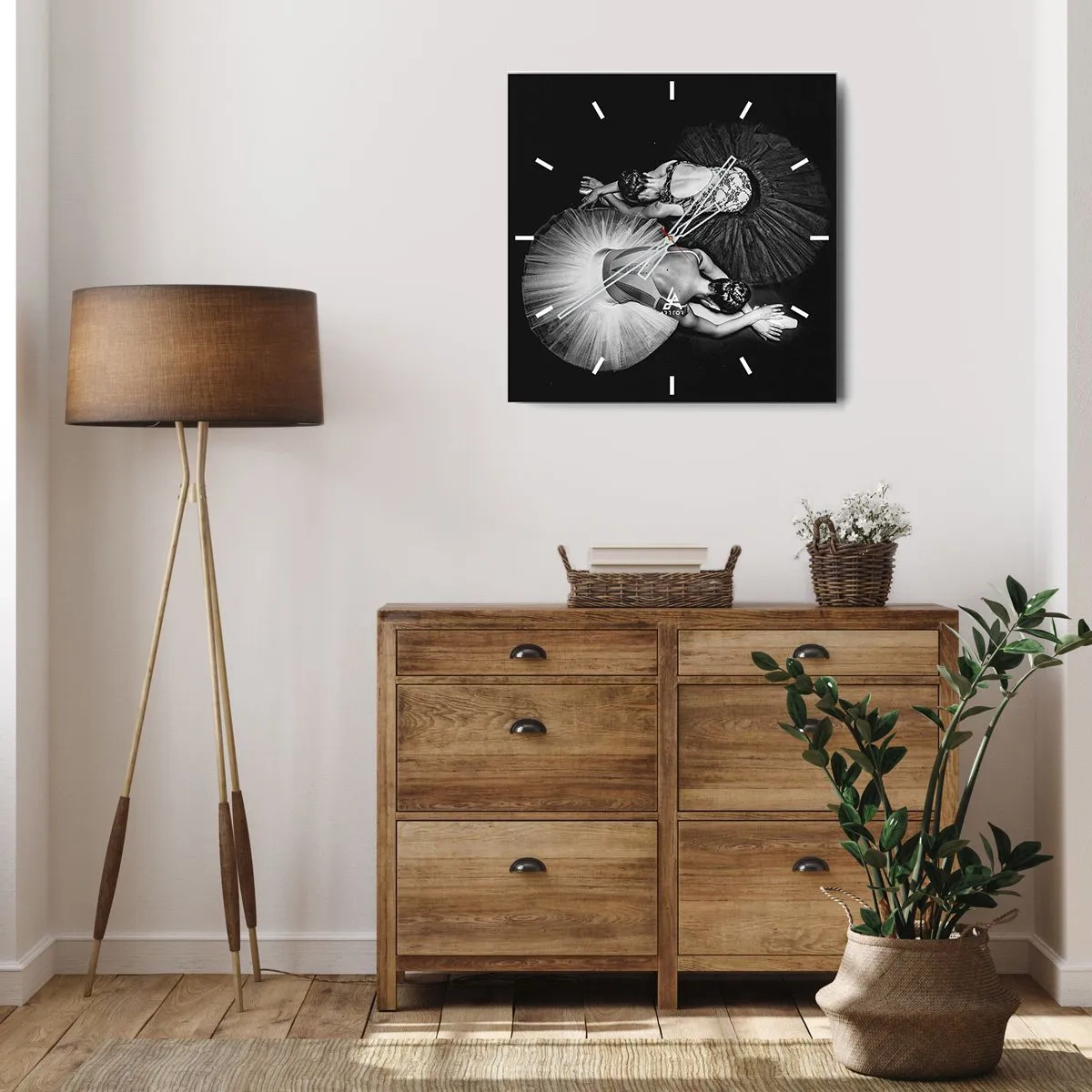 Vægur, Uret - Yin og yang - den perfekte balance - 40x40 cm