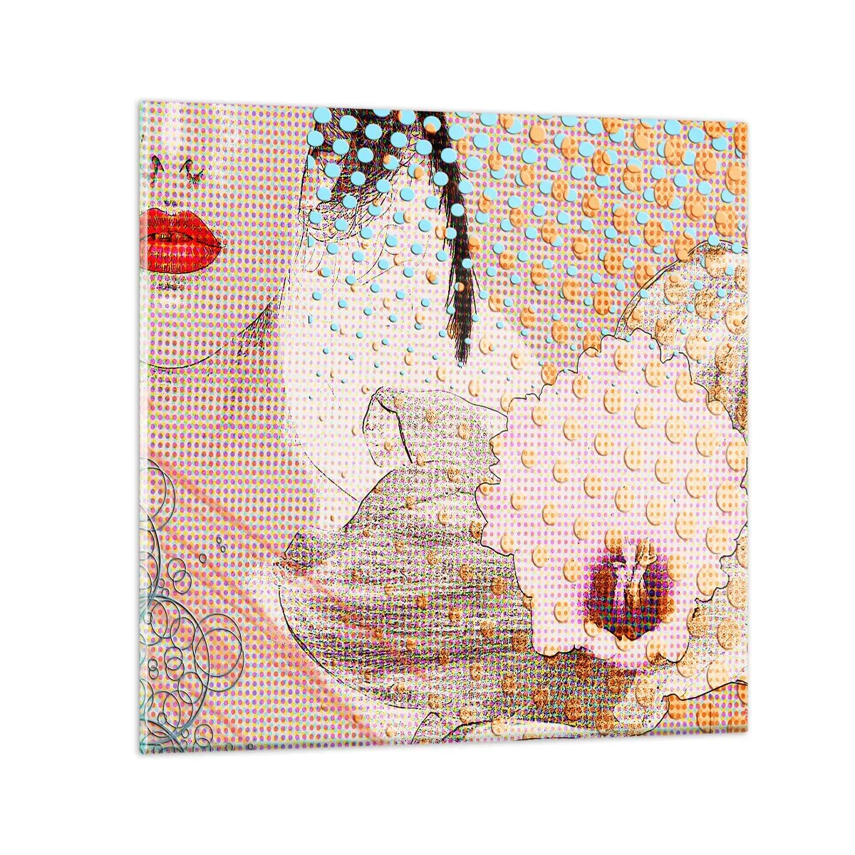 Billede på glas - Tegneserieheroin - 30x30 cm