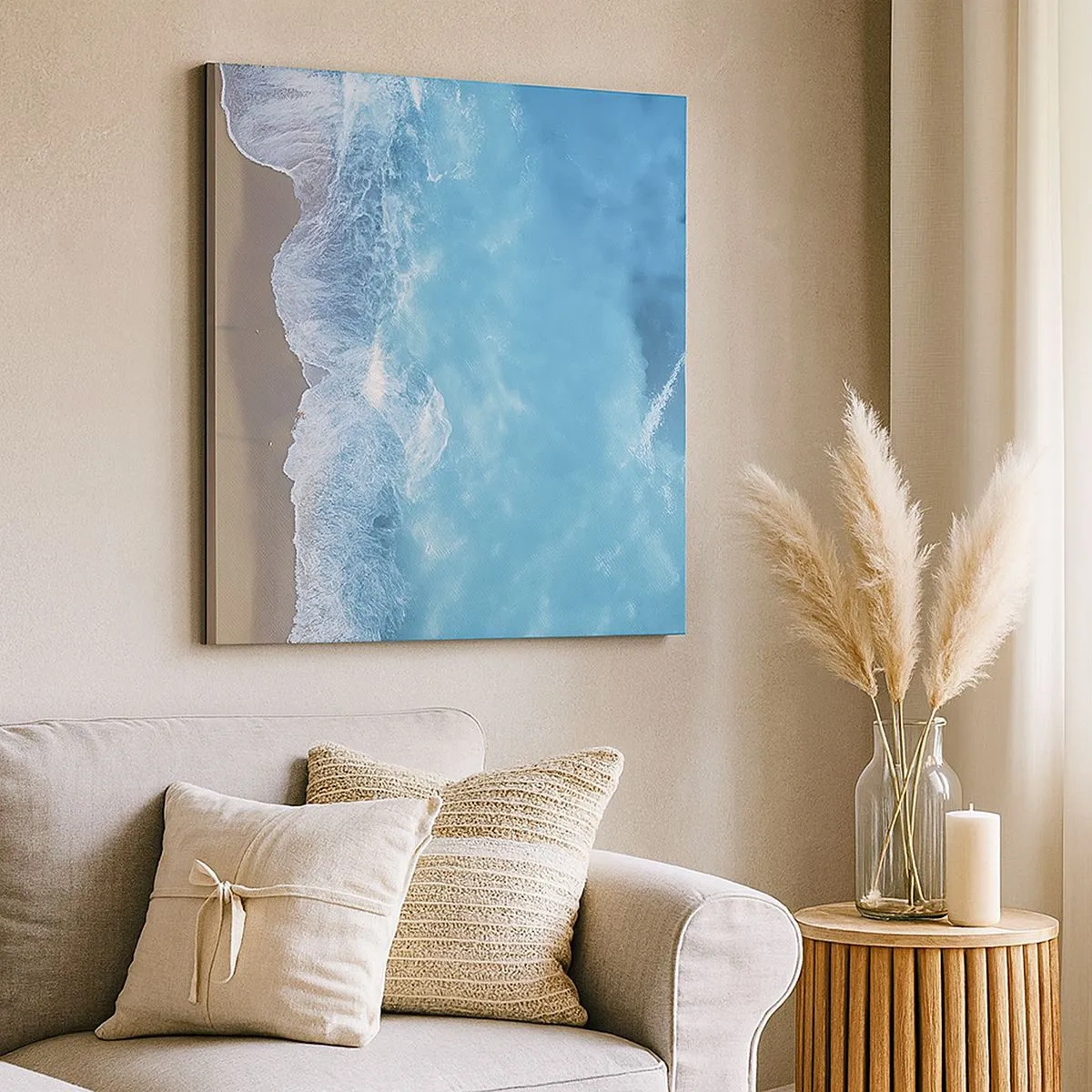 Lærredstryk - Billede på lærred - Den blå kraft - 30x30 cm