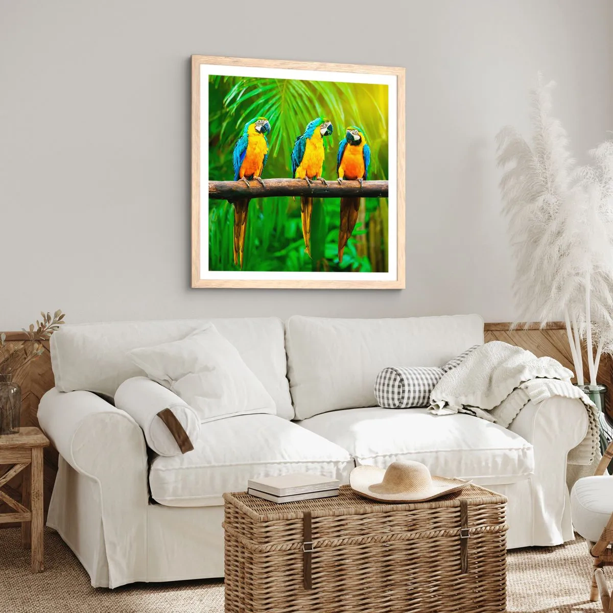 Plakat i ramme af lyst egetræ - Og har du hørt, at hun...? - 60x60 cm