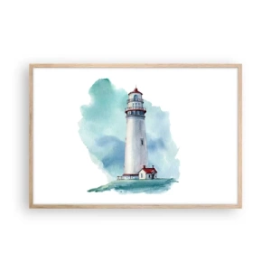 Plakat i ramme af lyst egetræ - Det blås blide søster - 91x61 cm