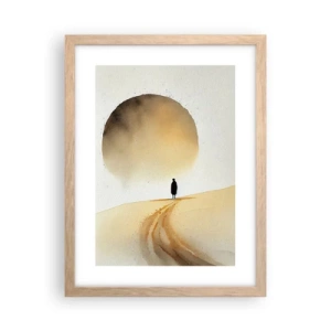 Plakat i ramme af lyst egetræ - Altid længselsfulde - 30x40 cm