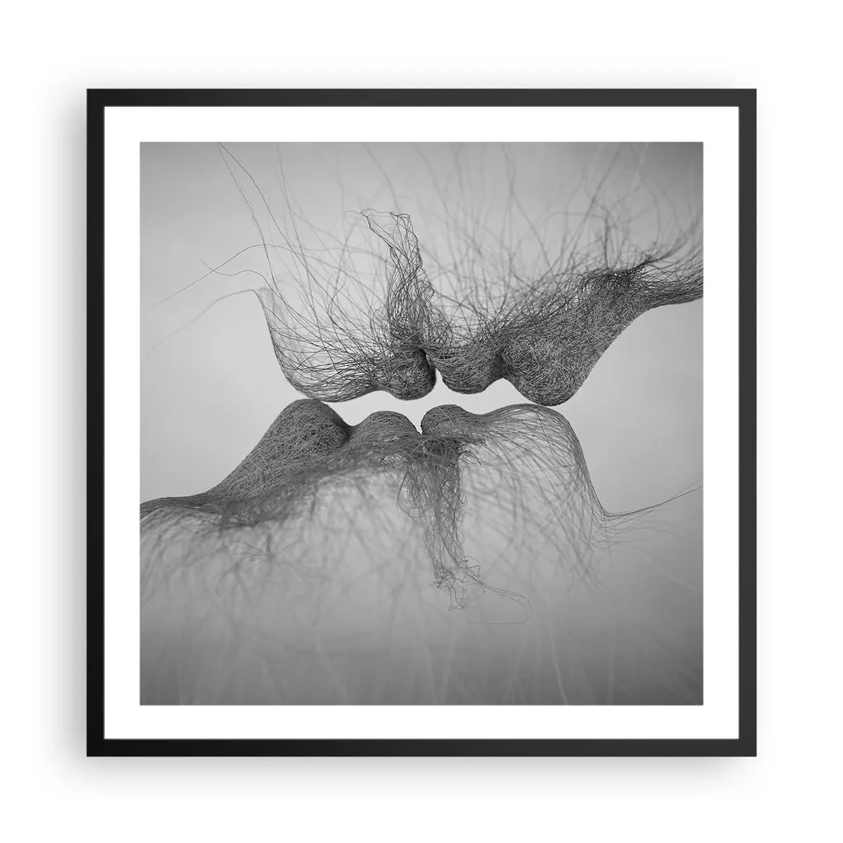 Plakat i sort ramme - Vindens kys - 60x60 cm