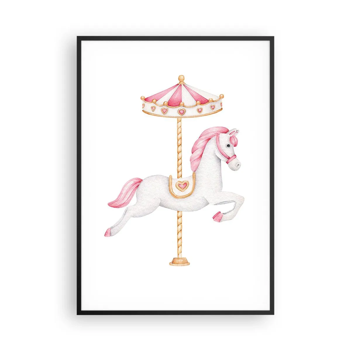 Plakat i sort ramme - Han satte af sted med en hov - 70x100 cm