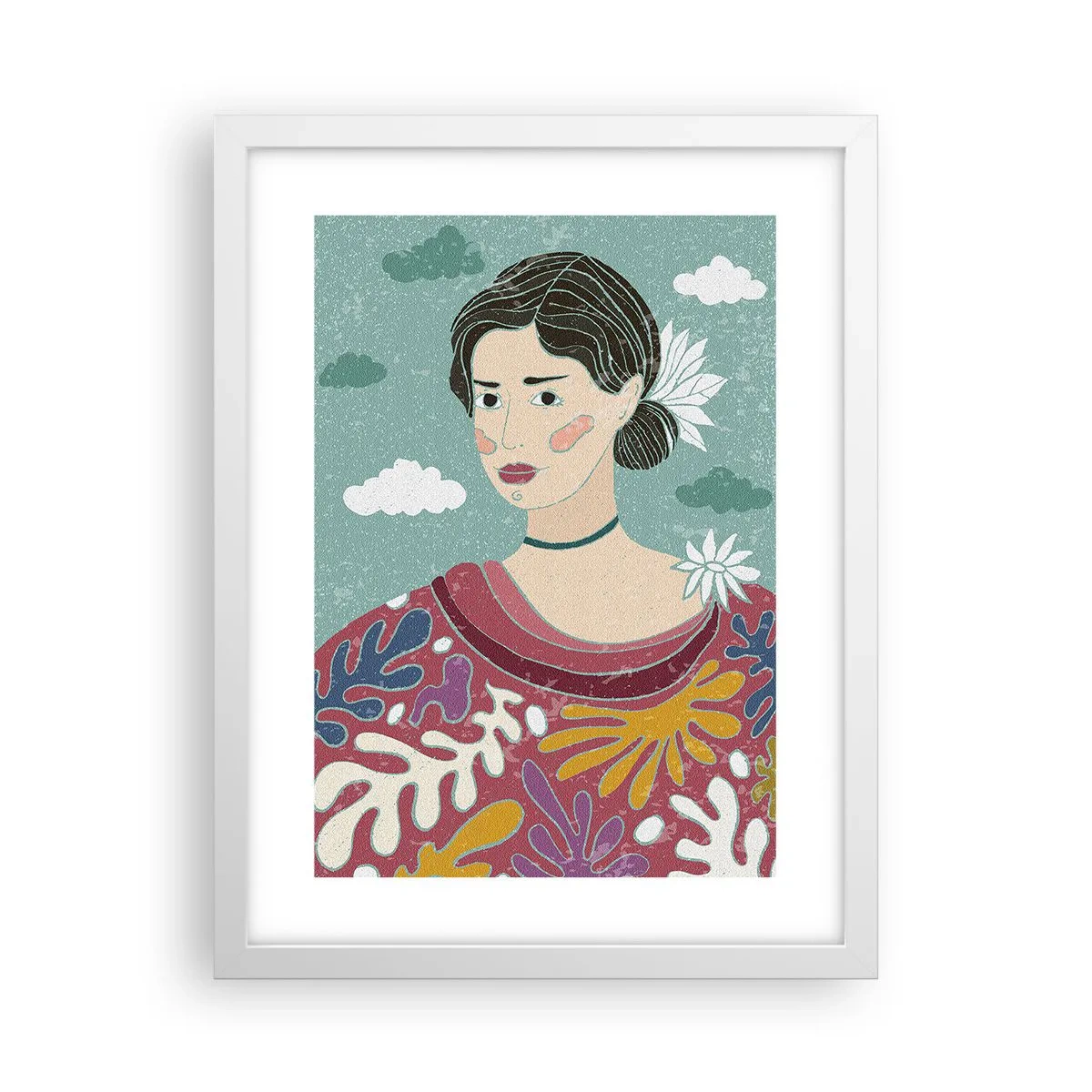 Plakat i hvid ramme - Med melankoli i dit blik - 30x40 cm