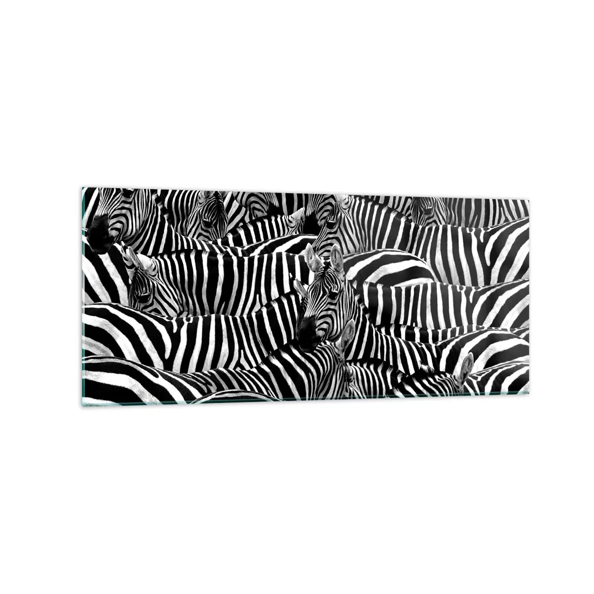 Billede på glas - Stribet gruppeportræt - 120x50 cm