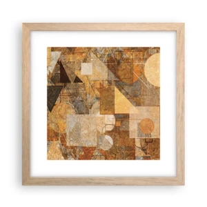 Plakat i ramme af lyst egetræ - Kubistisk bronzeundersøgelse - 30x30 cm