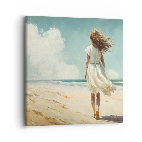 Lærredstryk - Billede på lærred - At møde solen og vinden - 40x40 cm