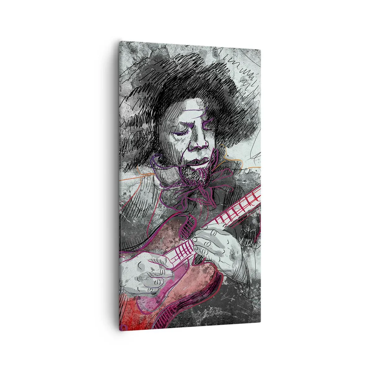 Lærredstryk - Billede på lærred - På musikkens bølger - 55x100 cm