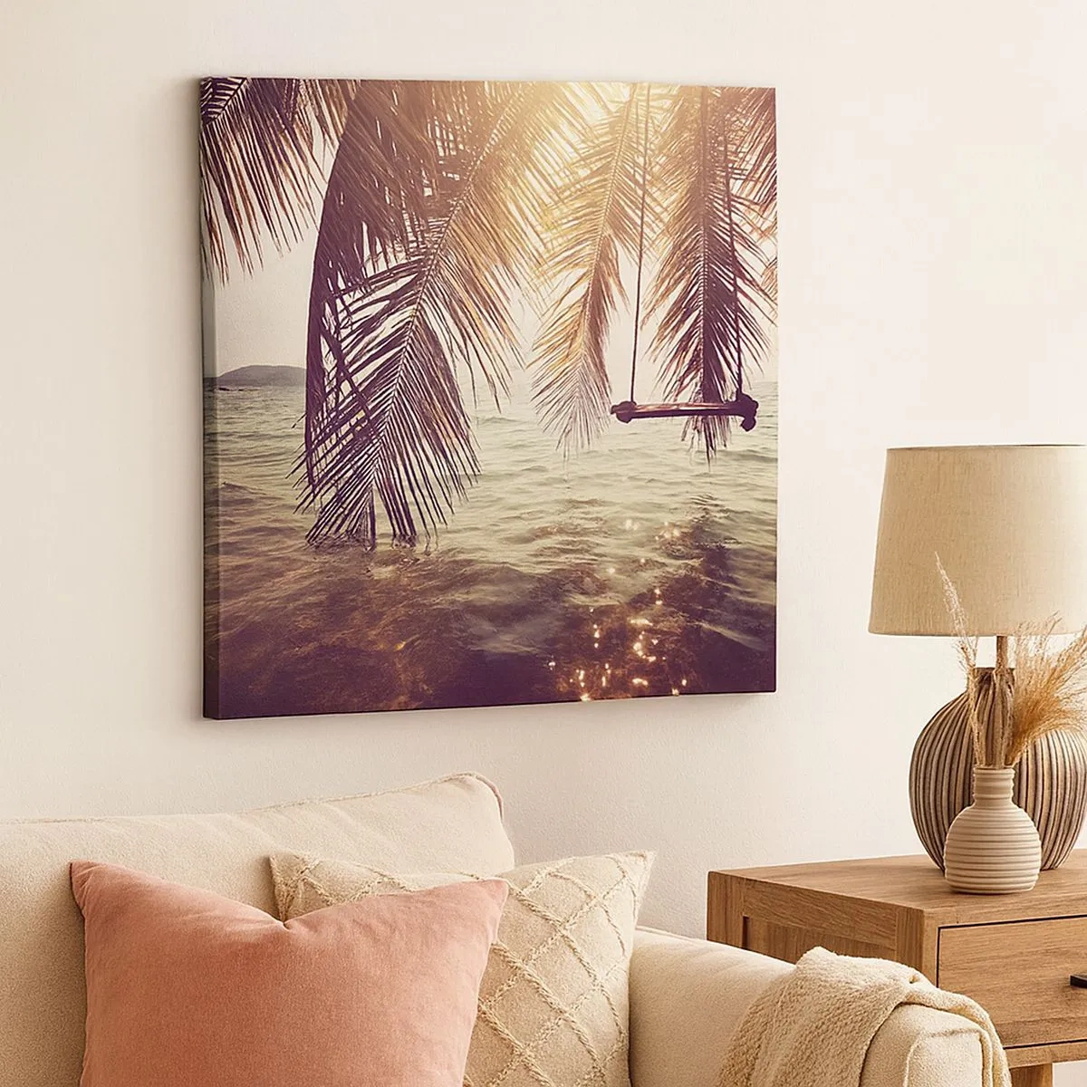 Lærredstryk - Billede på lærred - Du kan svæve i skyerne efter behag - 30x30 cm